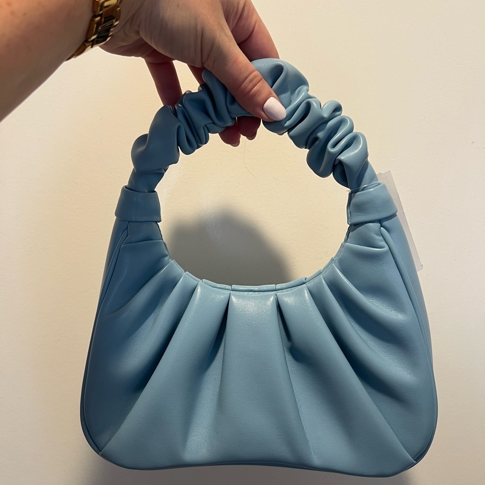 JW PEI Light Blue Gabbi Ruched Hobo Handbag